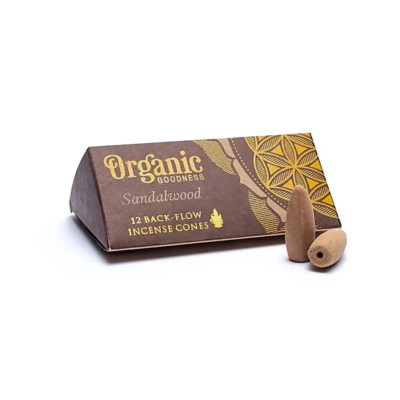 Organic Goodness Sandelholz Rückfluss Räucherkegel Packung mit 12 Kegeln