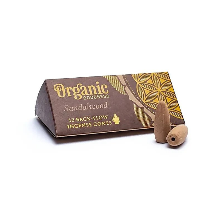 Organic Goodness Sandelholz Rückfluss Räucherkegel Packung mit 12 Kegeln