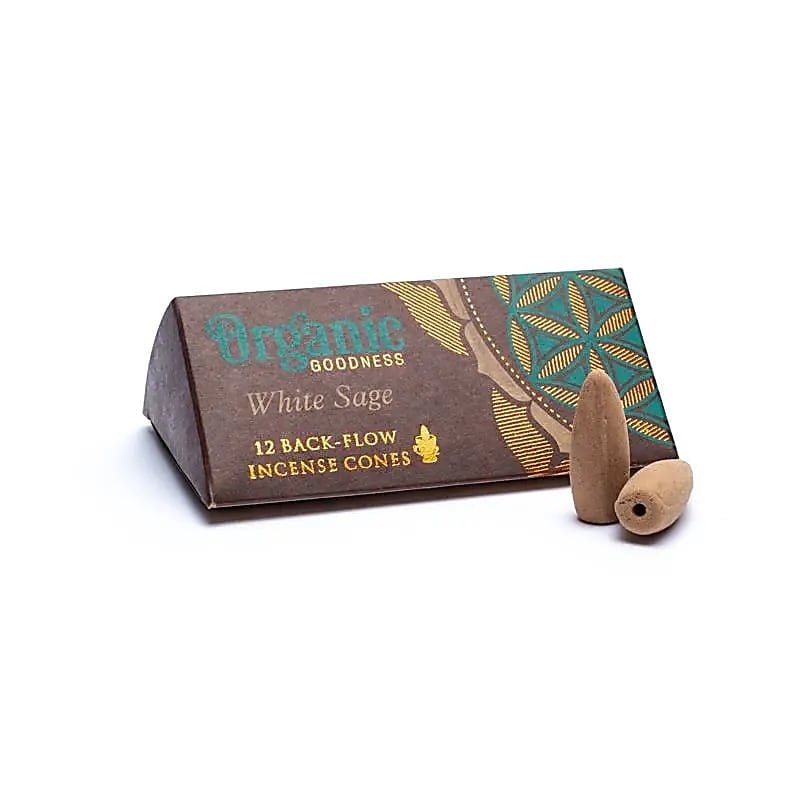 Organic Goodness Rückfluss Räucherkegel Weisser Salbei Packung 12 Kegel