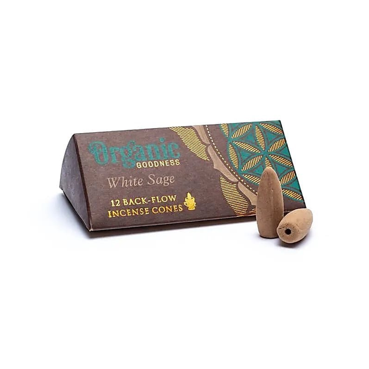 Organic Goodness Rückfluss Räucherkegel Weisser Salbei Packung 12 Kegel