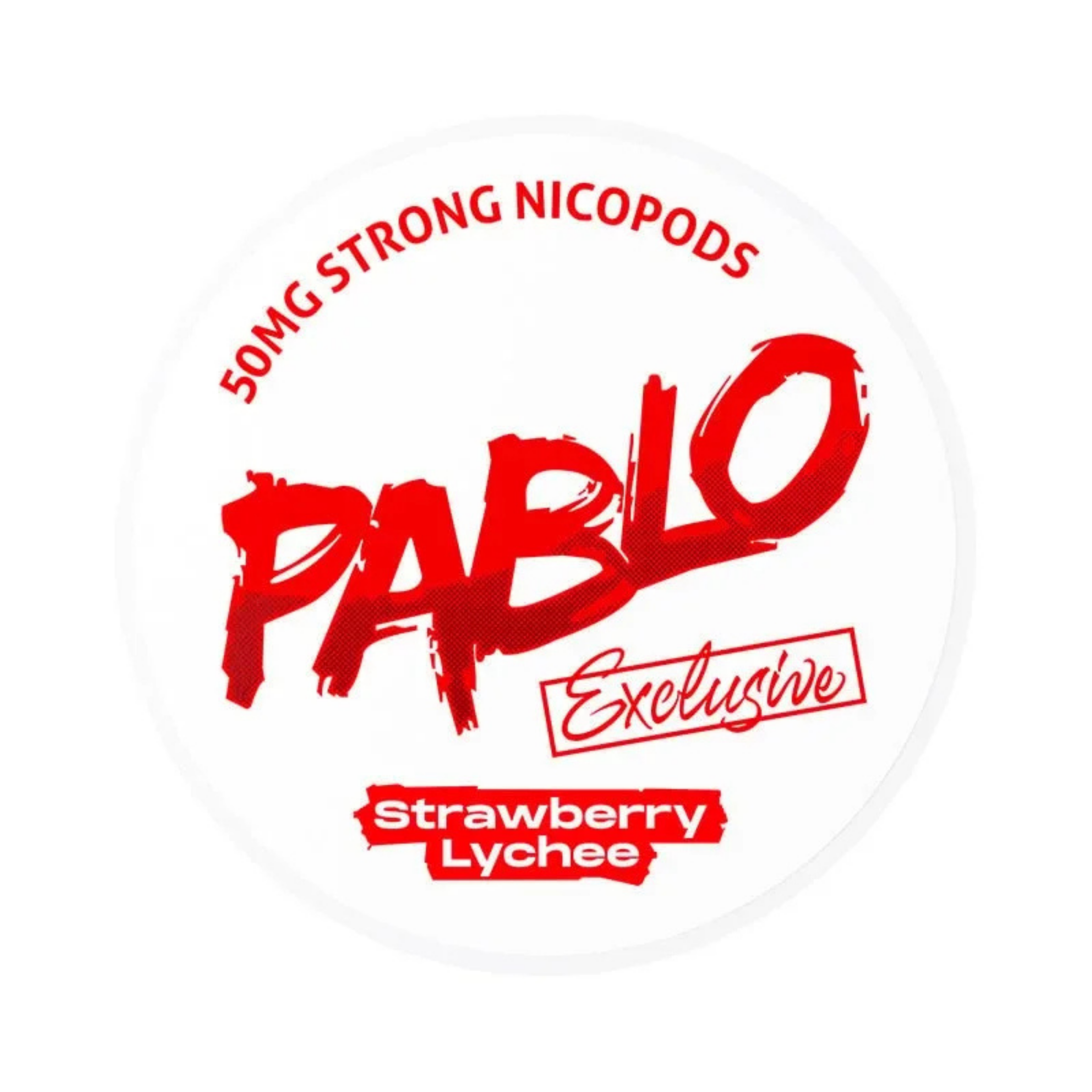 PABLO Exclusive Strawberry Lychee 50mg/g Dose, Frontansicht