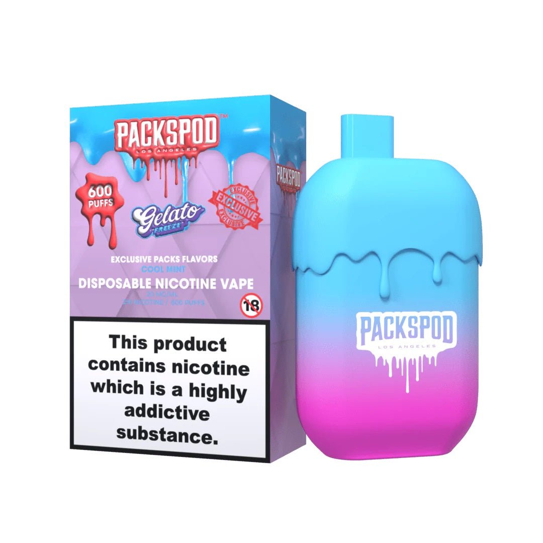 PacksPod Gelato Freeze Einweg Vape 600 Züge 20 mg/ml