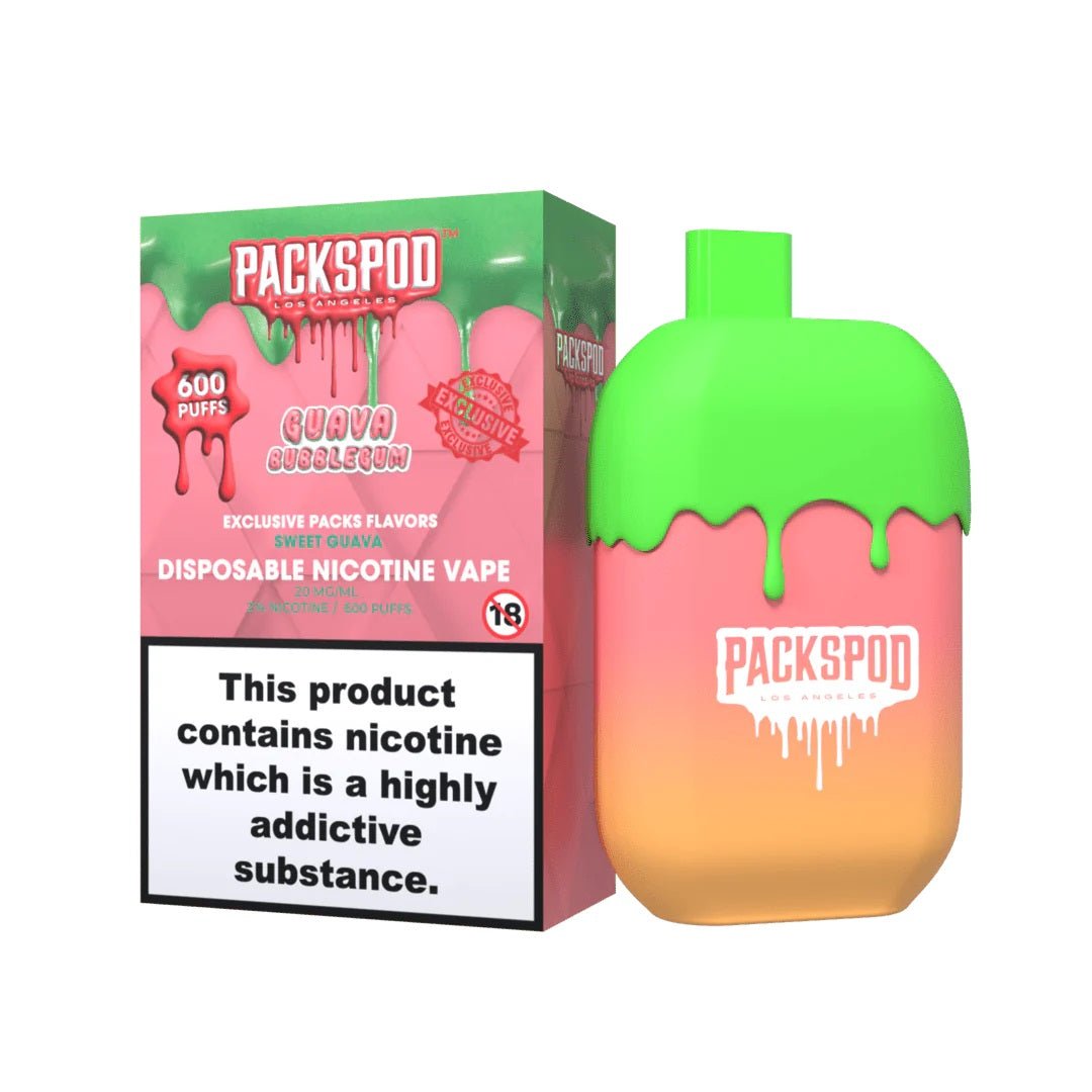 PacksPod Guava Bubblegum Einweg Vape 600 Züge 20mg/ml
