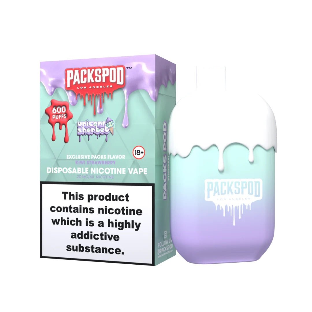 PacksPod Unicorn Sherbet Einweg Vape 600 Züge 20 mg/ml