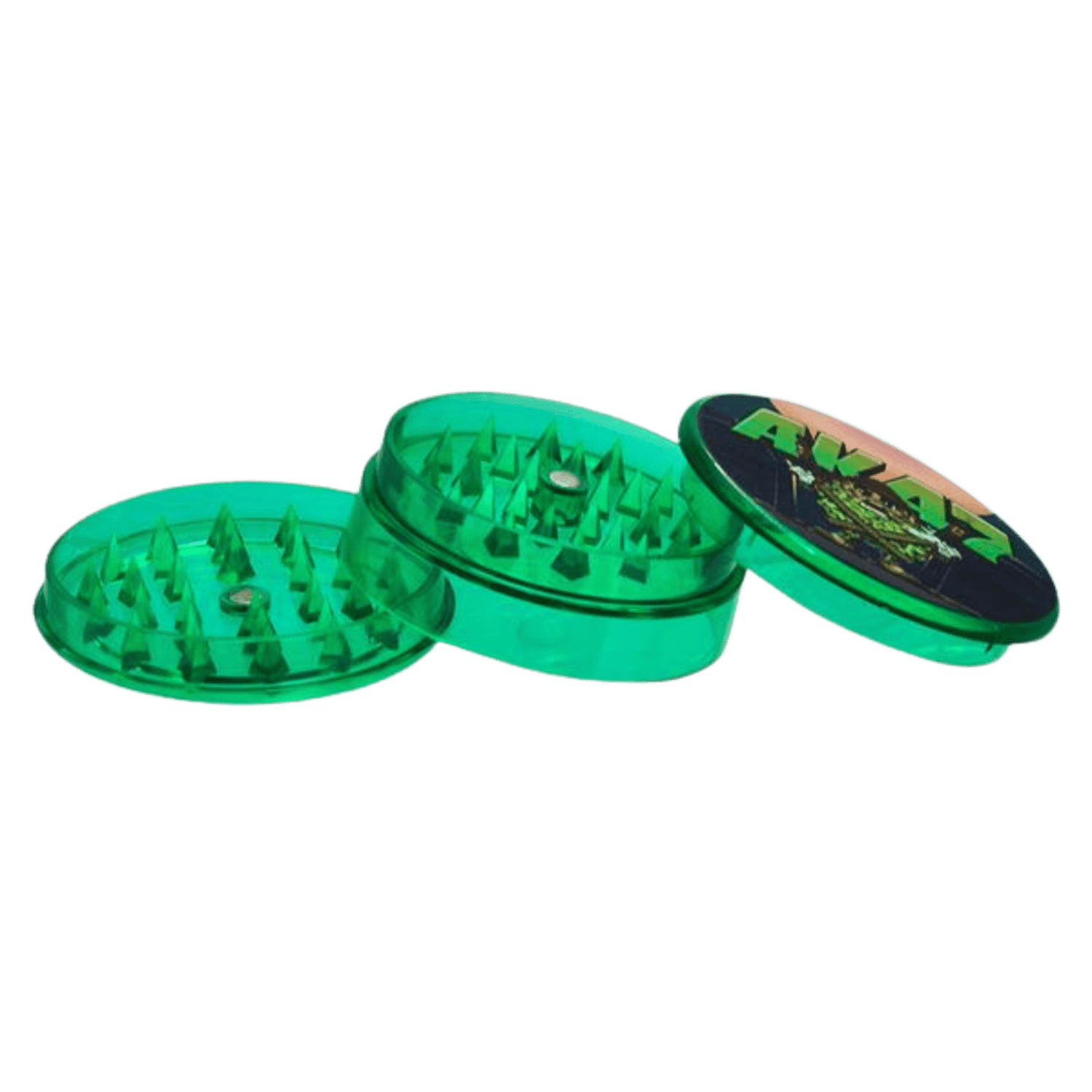 Offener AK47 Buds Plastik Grinder mit Pyramidenspitzen 50mm