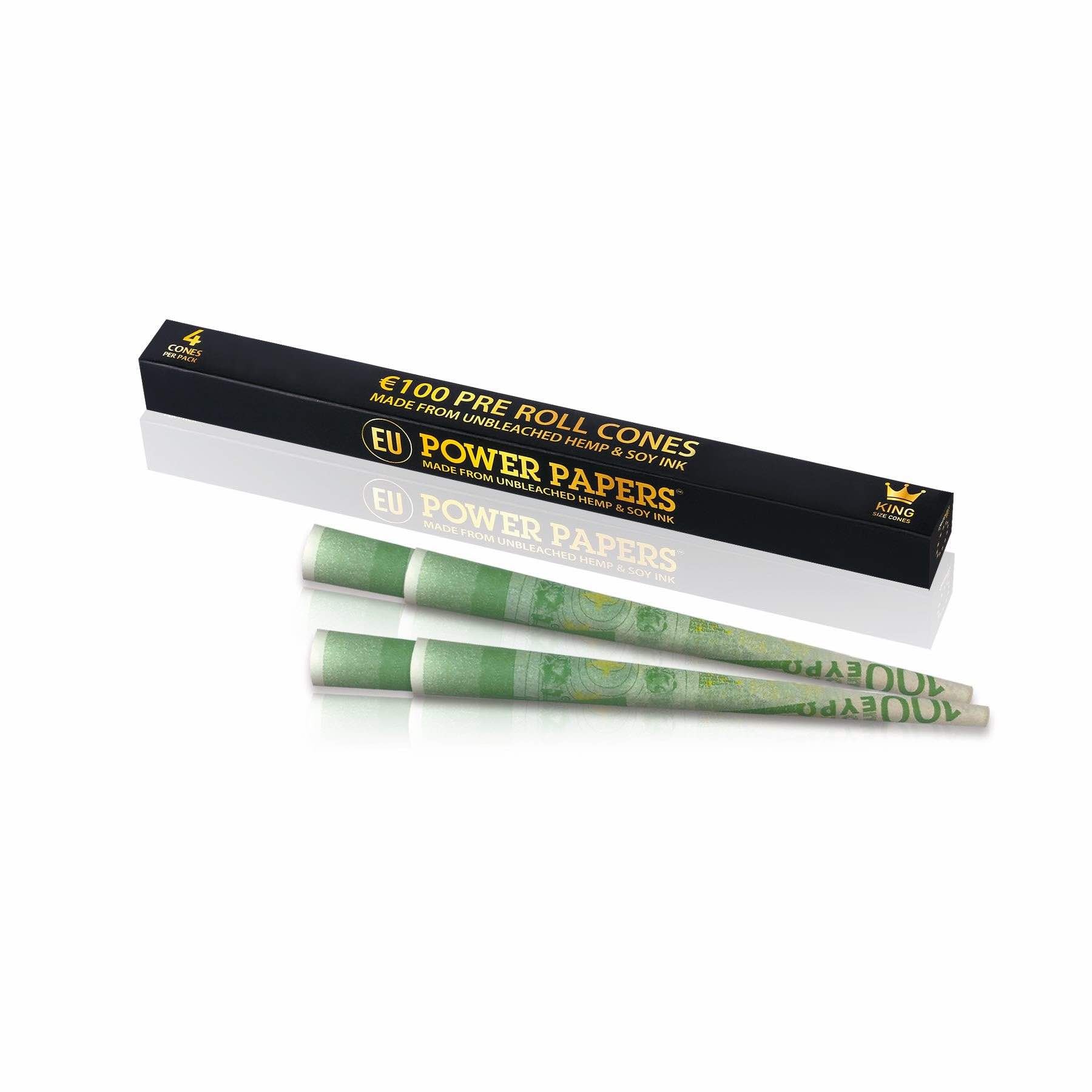 Power Papers 100 Euro King Size Cones 4er Pack