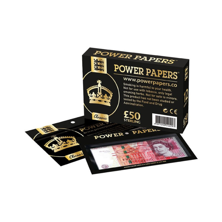 Power Papers Pound King Size Zigarettenpapier mit Tips, 12 Blatt