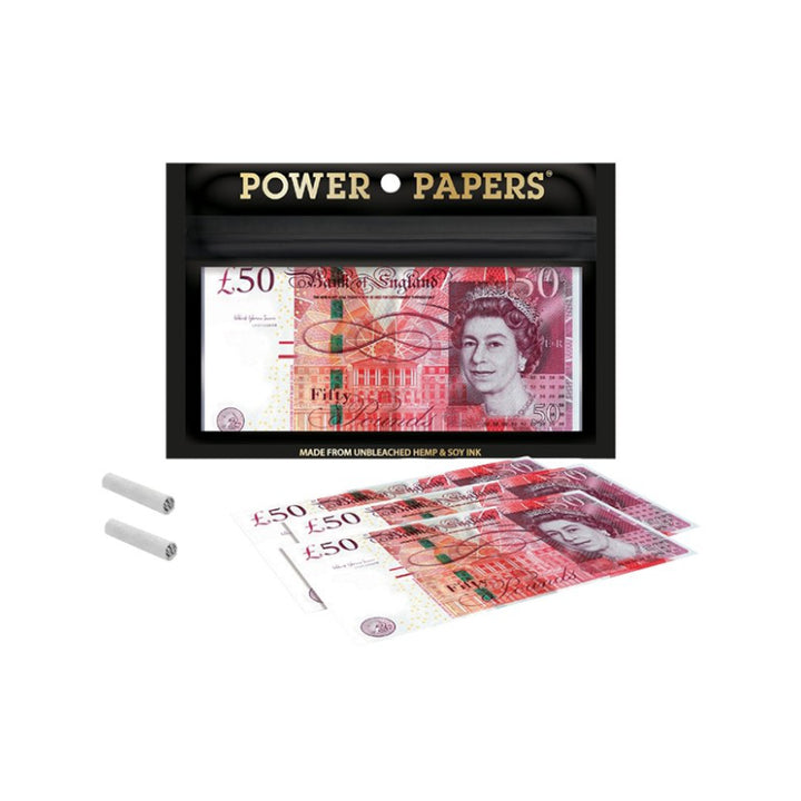 Power Papers Pound King Size Zigarettenpapier mit Tips, 12 Blatt
