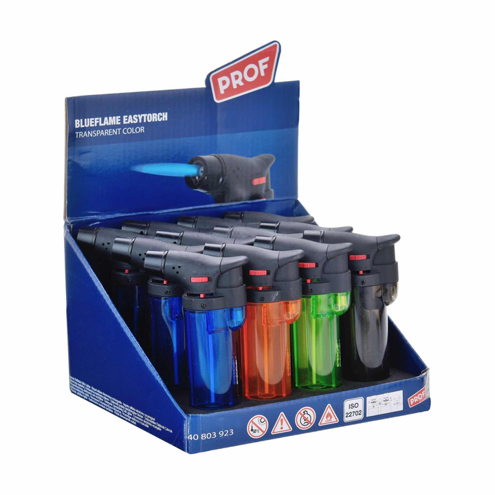 Easy Torch Jetflame Blue Display mit 12 Feuerzeugen