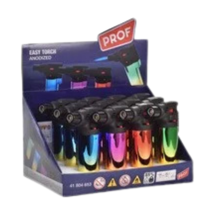 Easy Torch Metallic Jetflame Display mit 12 Feuerzeugen
