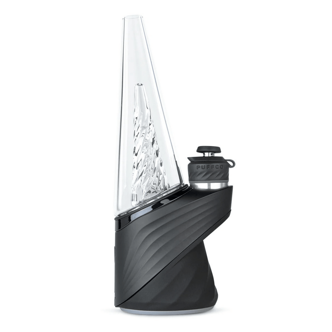 Puffco New Peak Pro Onyx mit Glasaufsatz, Frontansicht