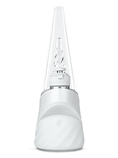 Puffco New Peak Pro Pearl Frontansicht mit Glasaufsatz