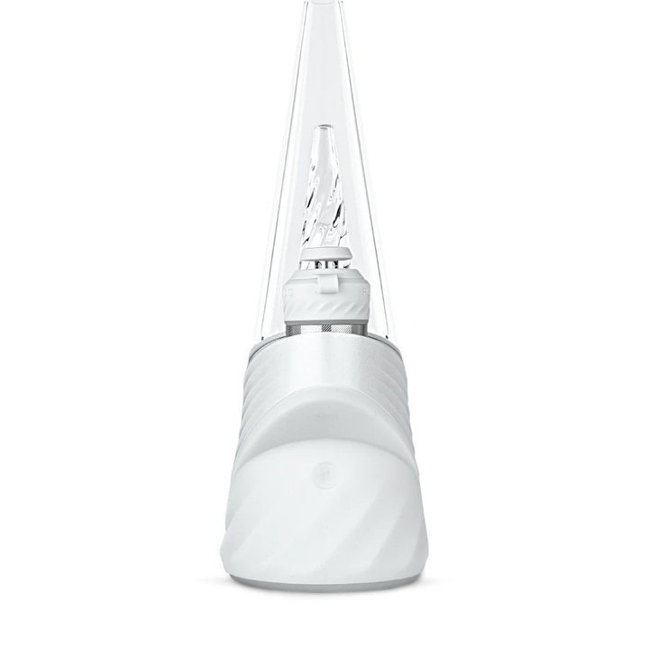 Puffco New Peak Pro Pearl Frontansicht mit Glasaufsatz