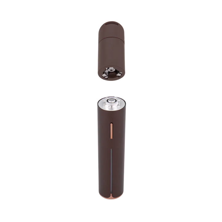 Puffco Pivot Mocha Schrägansicht mit aktiver Lichtleiste
