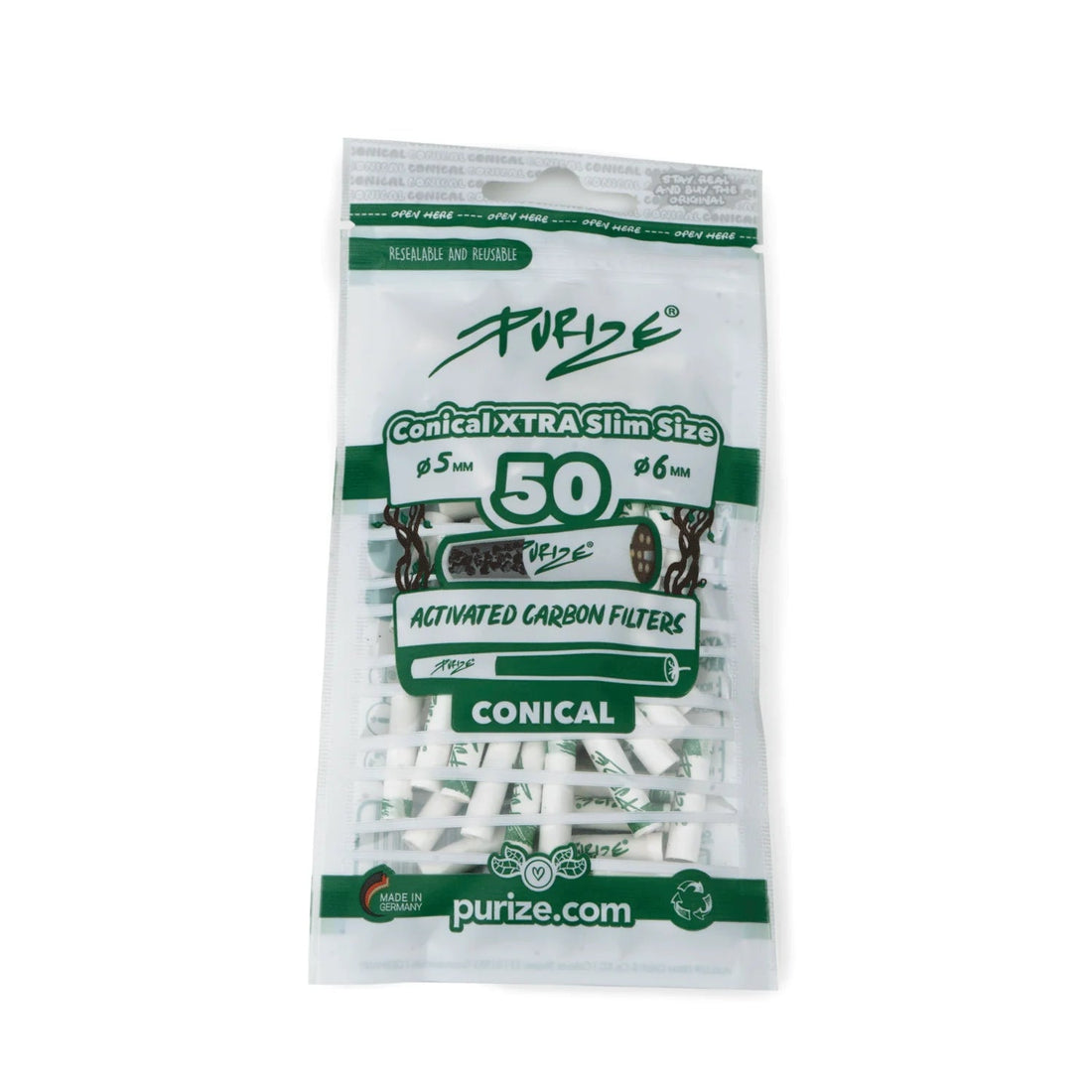 Purize - Conical Xtra Slim Size 5 - 6mm - 50 Stück - White kaufen bei rauchwerk.ch