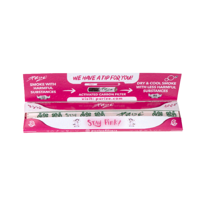 PURIZE King Size Slim Papers Pink Heftchen Vorderseite