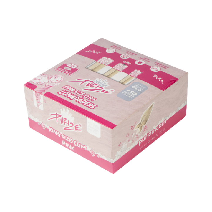 PURIZE King Size Slim Papers Pink Box mit 50 Packs