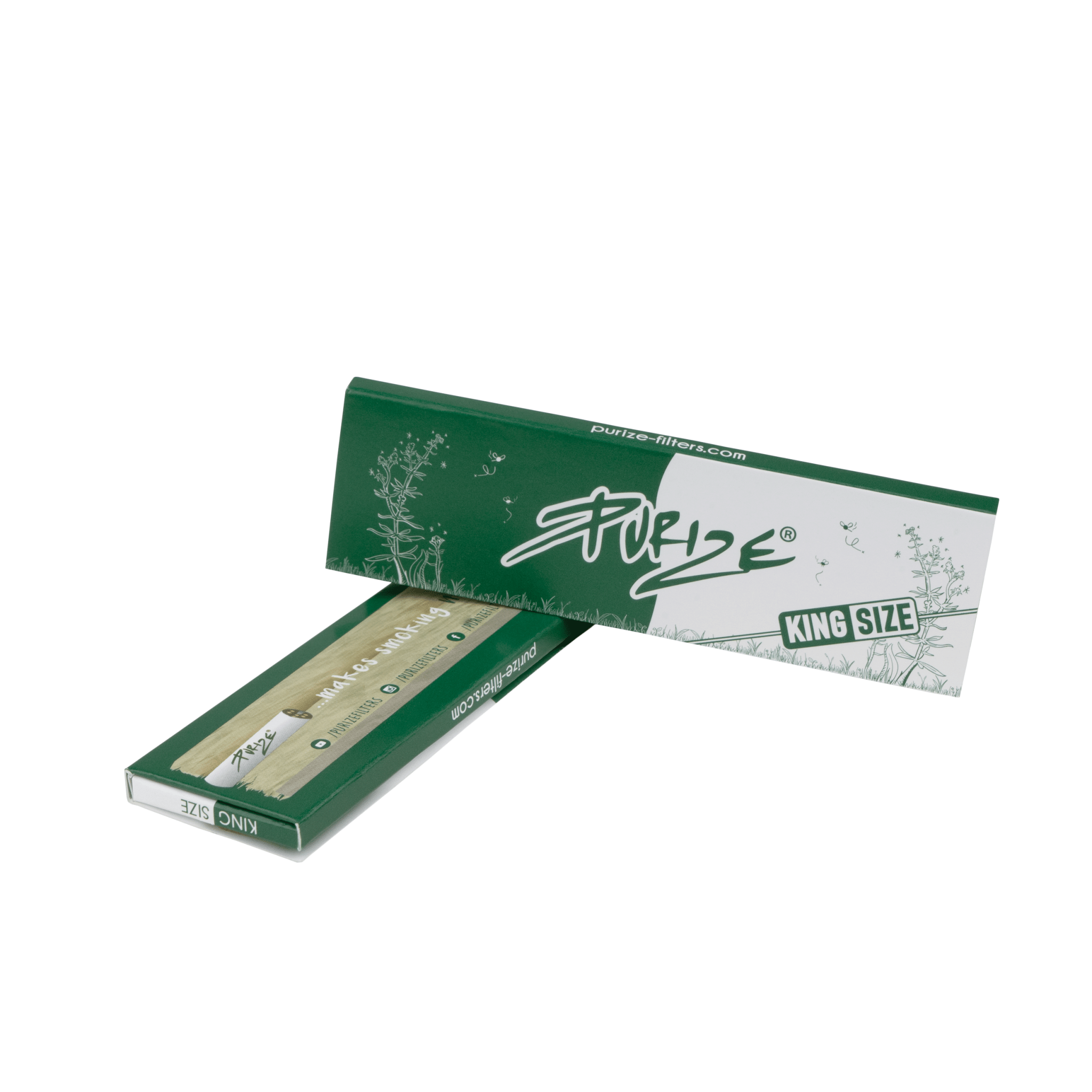 Geöffnetes PURIZE King Size Wide Paper mit Blättchen