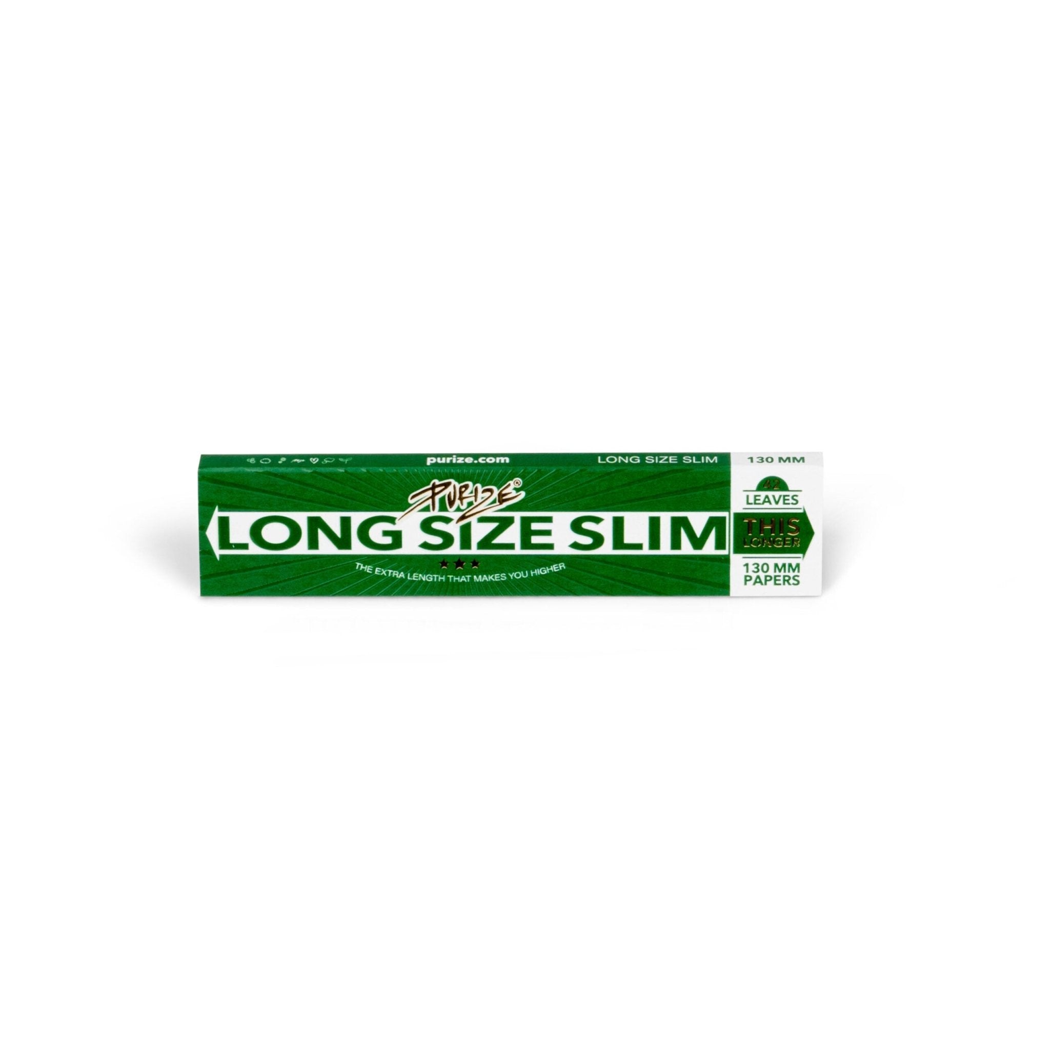 PURIZE Long Size Slim Papers ungebleicht, 42 Blatt pro Heft
