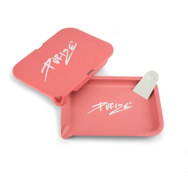 PURIZE Plant Fiber Rolling Tray Pink Dreh-Tablett 20×15 cm