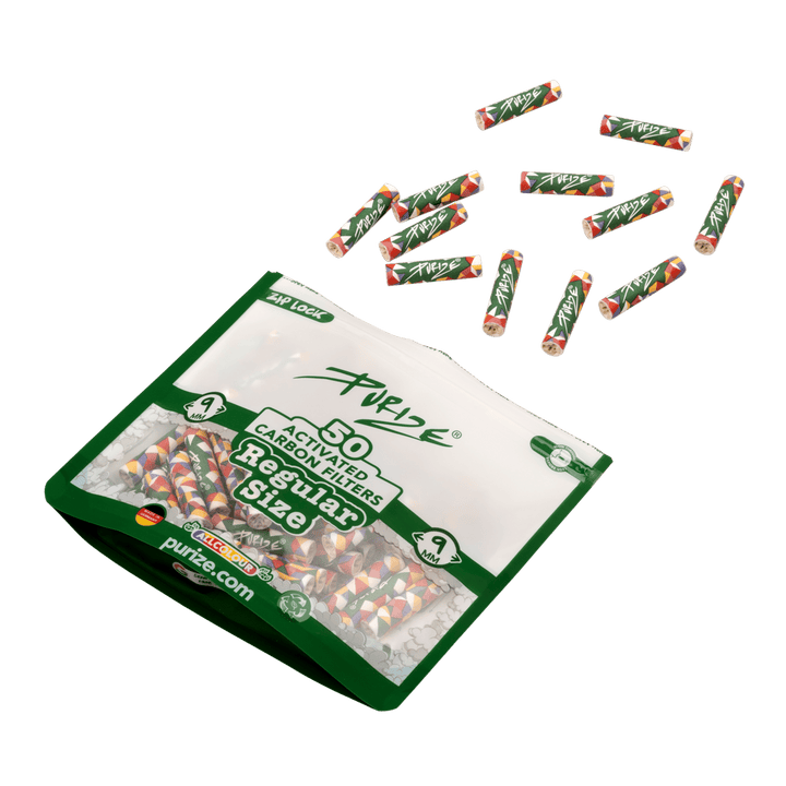 Rückseite PURIZE Regular 9mm All Color Aktivkohlefilter 50 Stück