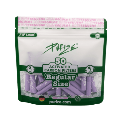 PURIZE Regular 9mm Aktivkohlefilter Lilac 50 Stück Beutel