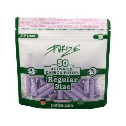 PURIZE Regular 9mm Aktivkohlefilter Lilac 50 Stück Beutel