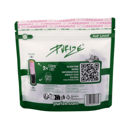 Rückseite PURIZE Regular 9mm Lilac Aktivkohlefilter 50 Stück