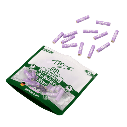 Detailansicht PURIZE Regular Aktivkohlefilter 9mm in Lilac