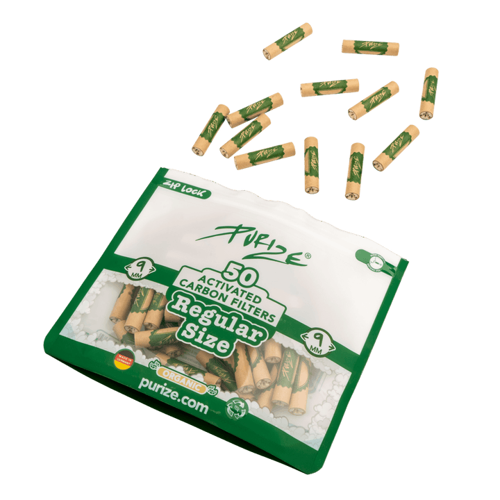Nahaufnahme PURIZE Regular 9mm Organic Aktivkohlefilter