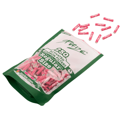 Detailansicht PURIZE 9mm Aktivkohlefilter Pink im Vorratspack