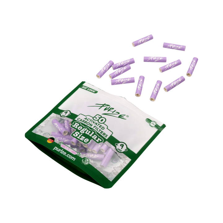 Detailansicht PURIZE Regular Aktivkohlefilter 9mm in Lilac