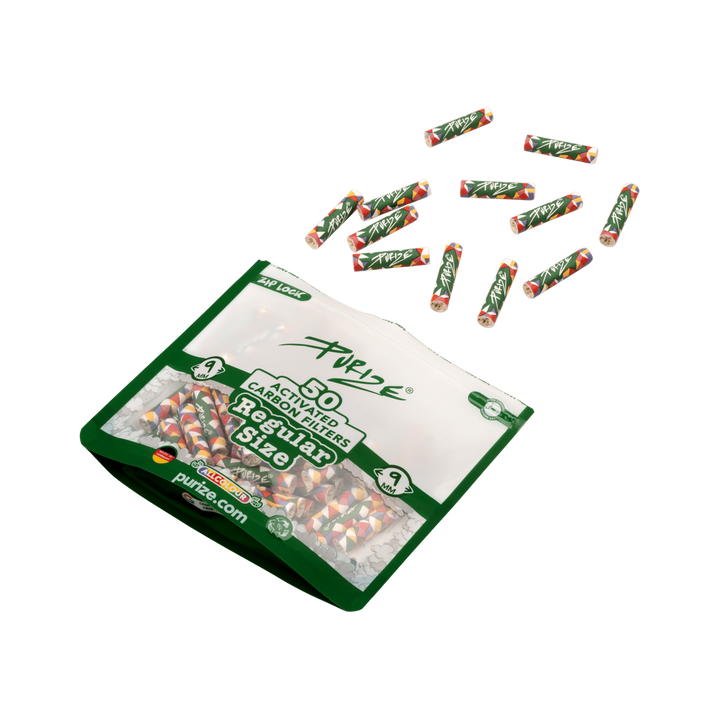 Rückseite PURIZE Regular 9mm All Color Aktivkohlefilter 50 Stück
