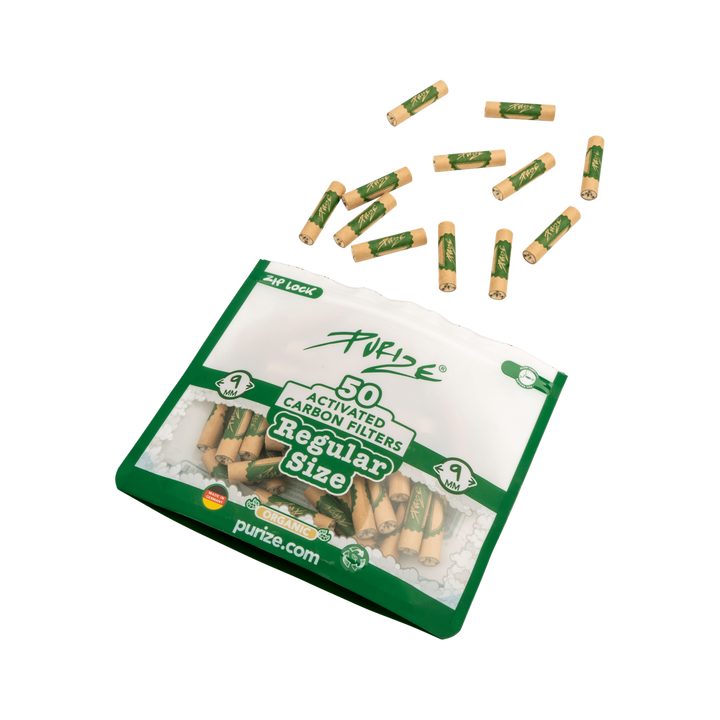 Nahaufnahme PURIZE Regular 9mm Organic Aktivkohlefilter