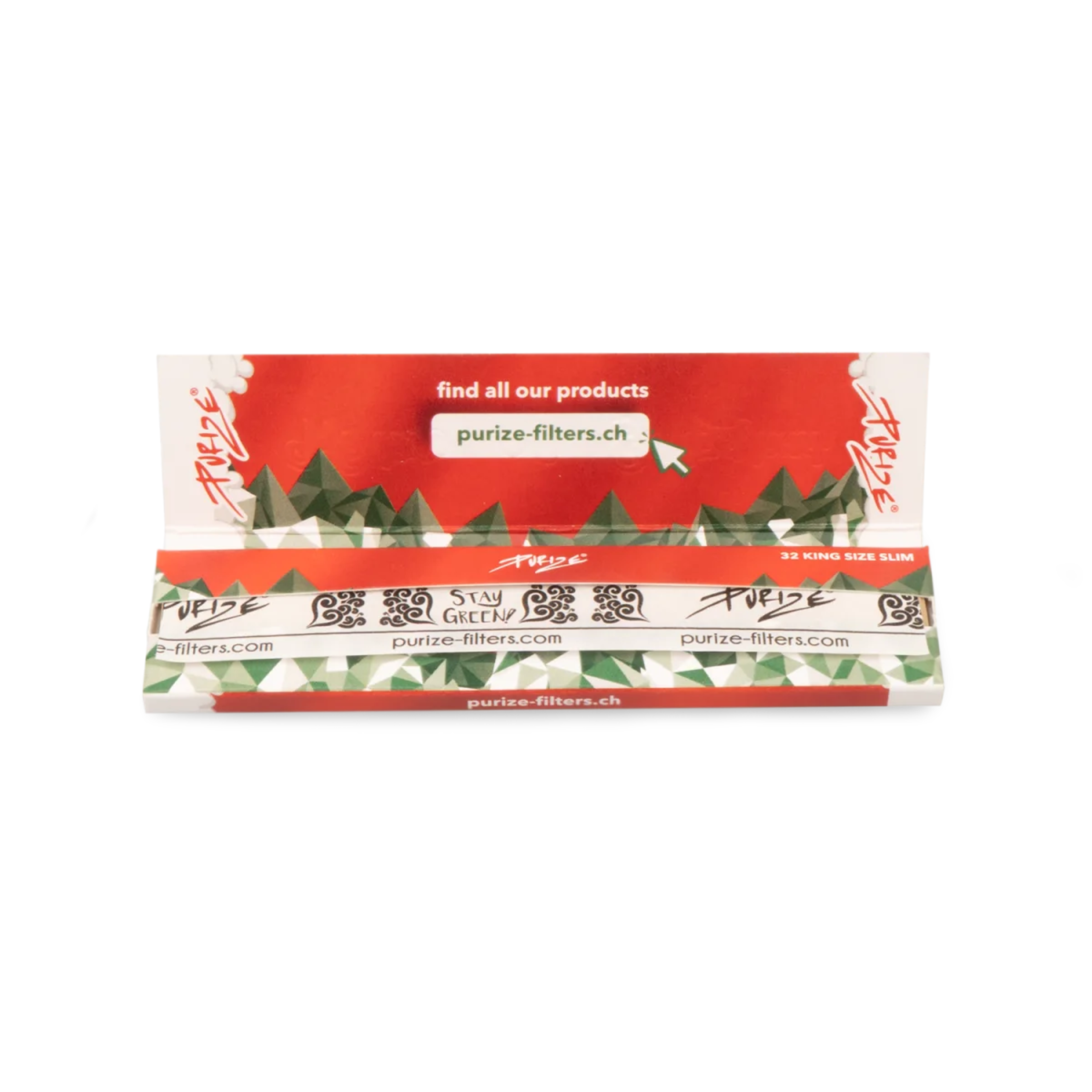 PURIZE We love Switzerland King Size Slim Papers offen mit sichtbaren Heftchen