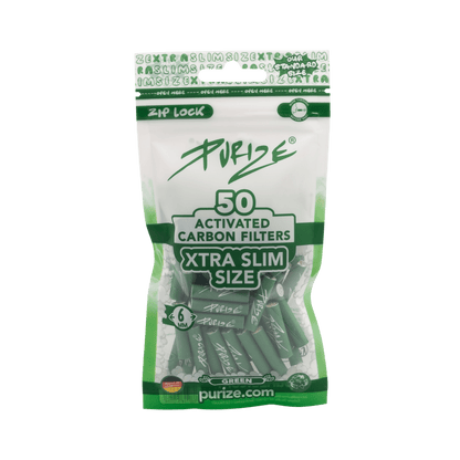 PURIZE XTRA Slim 6mm Aktivkohlefilter Green 50 Stück Beutel