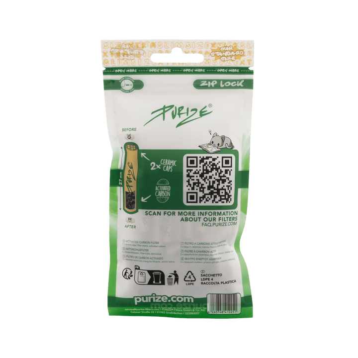 Rückseite PURIZE XTRA Slim Organic 6mm Filterbeutel