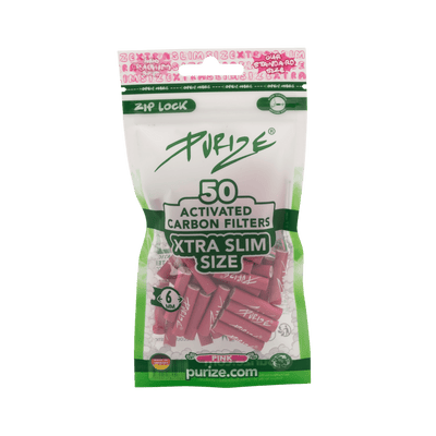 PURIZE XTRA Slim Aktivkohlefilter 6mm Pink 50 Stück