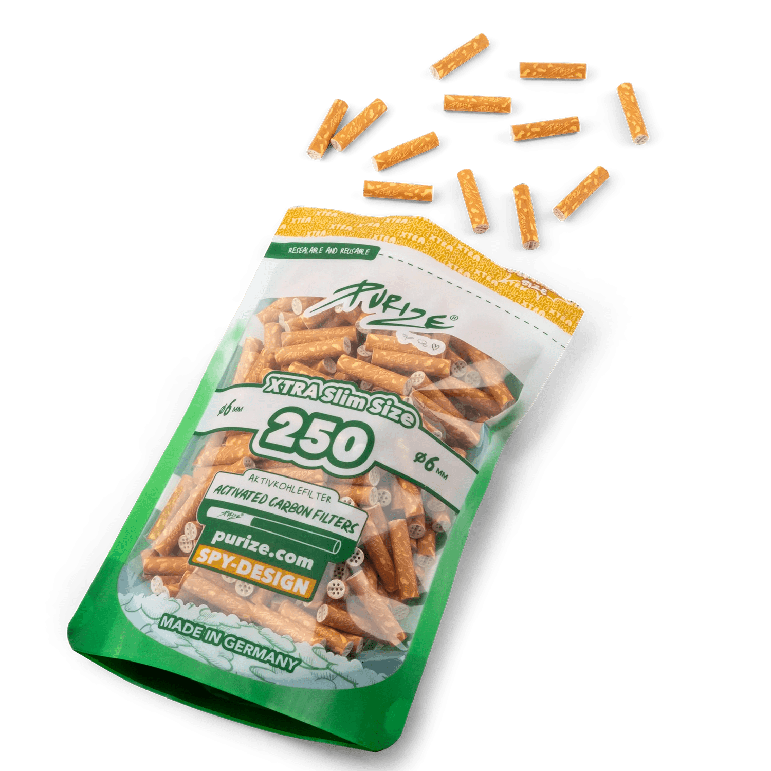PURIZE Spy Edition 6mm Aktivkohlefilter 250 Stück zweite Ansicht
