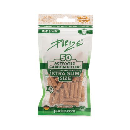 PURIZE XTRA Slim 6mm Aktivkohlefilter Spy 50 Stück Beutel