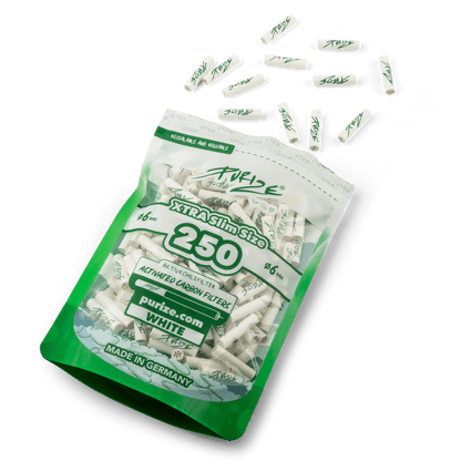 PURIZE XTRA Slim 6mm White Aktivkohlefilter 250 Stück zweite Ansicht