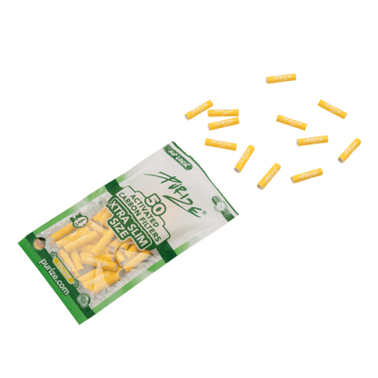 Detailansicht PURIZE XTRA Slim 6mm Aktivkohlefilter Yellow