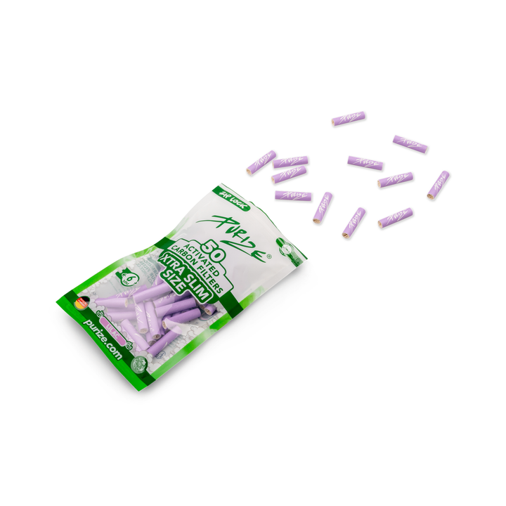 Detailansicht PURIZE XTRA Slim 6mm Aktivkohlefilter Lilac