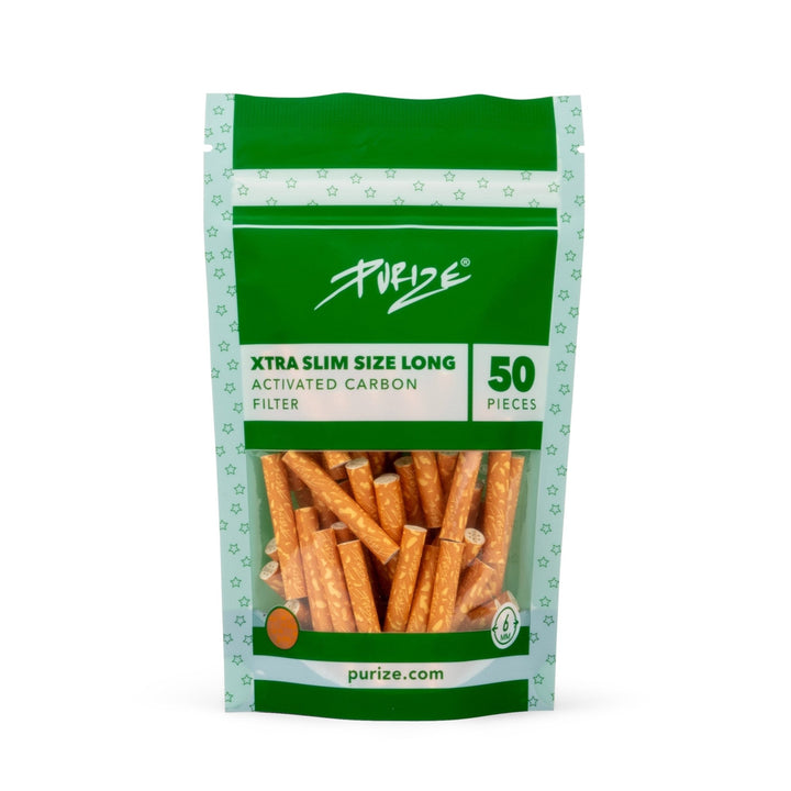 PURIZE XTRA Slim Long 6mm Aktivkohlefilter Spy 50 Stück