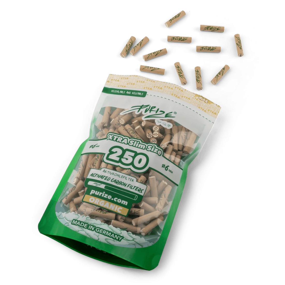 Purize - Xtra Slim Size 6mm - 250 Stück - Organic kaufen bei rauchwerk.ch