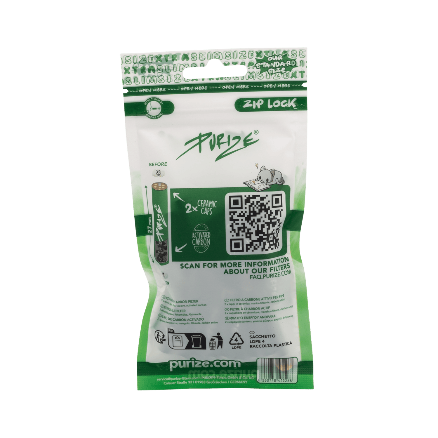 Purize - Xtra Slim Size - 6mm - 50 Stück - Green kaufen bei rauchwerk.ch