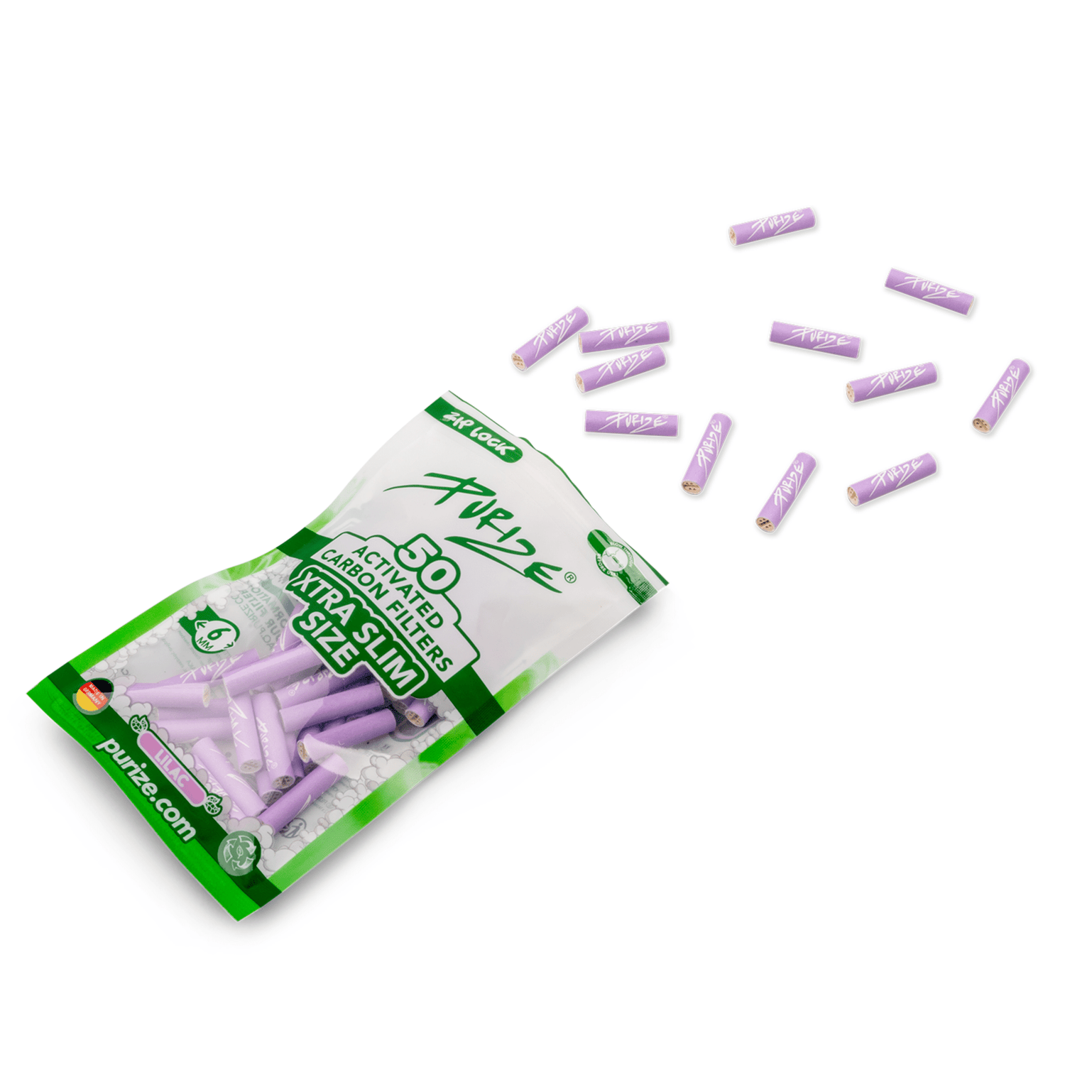 Purize - Xtra Slim Size - 6mm - 50 Stück - Lilac kaufen bei rauchwerk.ch