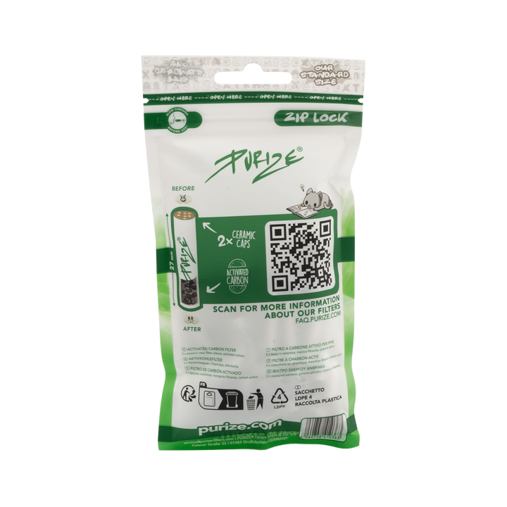 Rückseite PURIZE XTRA Slim 6mm White 50 Stück Beutel