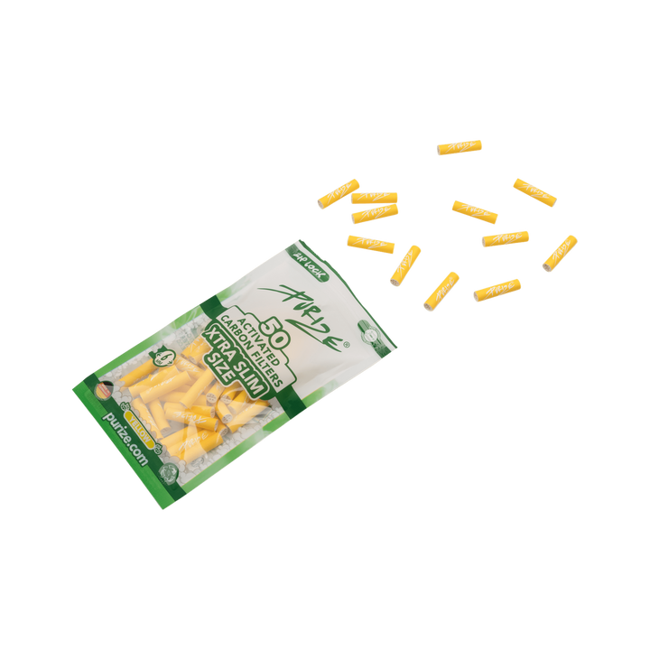 Detailansicht PURIZE XTRA Slim 6mm Aktivkohlefilter Yellow