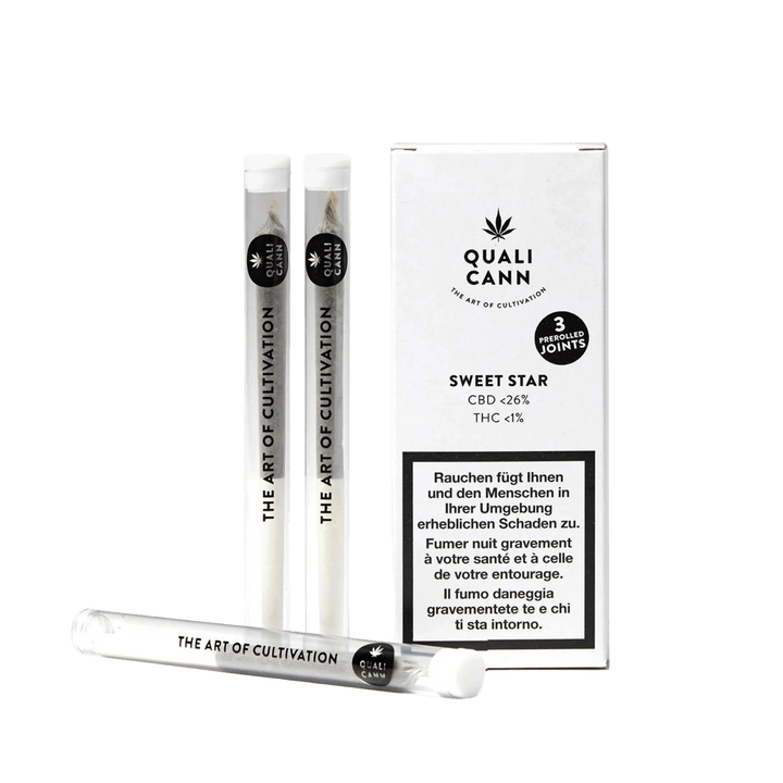 Qualicann Prerolled CBD Joints Sweet Star 3 Stück Packung